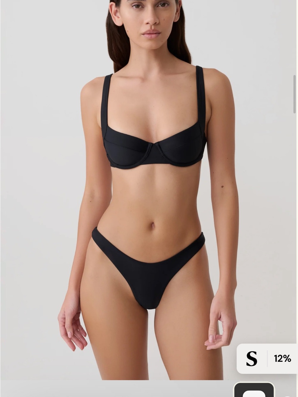 Underwire Black Bikini Top Women's Swim